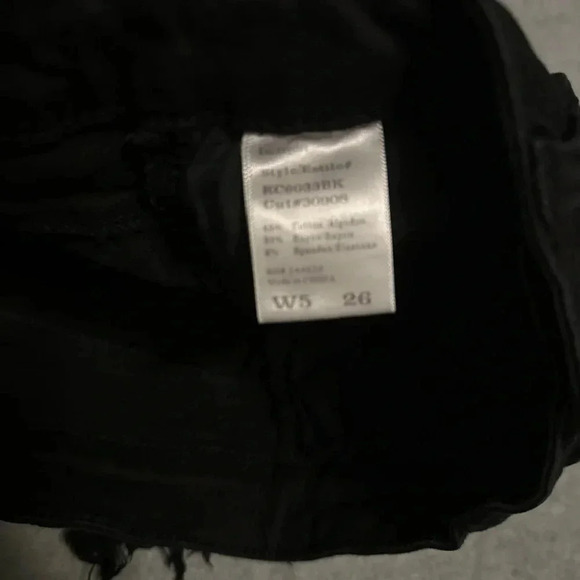 Kancan Women's Black Frayed Hem denim Short size W5 26 - Picture 6 of 7